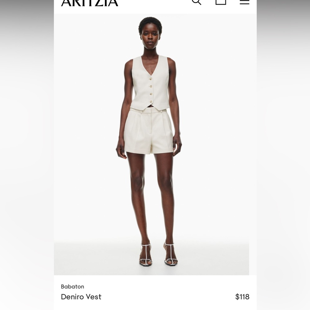 Aritzia Babaton Cream Deniro Vest